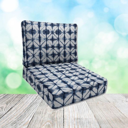 Sunbrella Midori Indigo Patio Chair Replacement Cushions