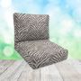 Sunbrella Namibia Grey Patio Chair Replacement Cushions