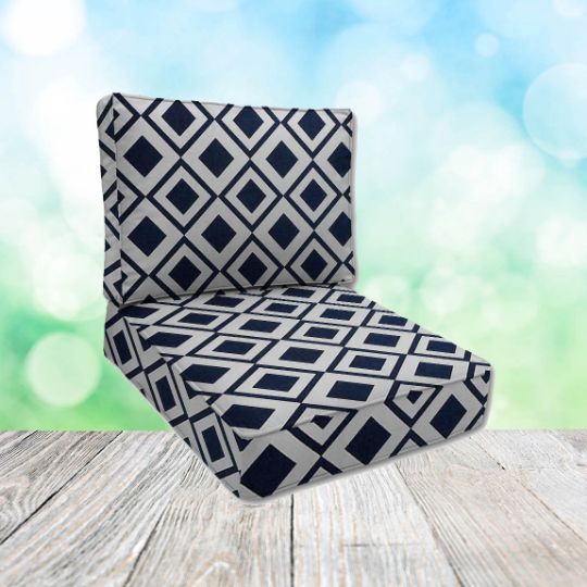 Sunbrella Savvy Indigo Patio Chair Replacement Cushions