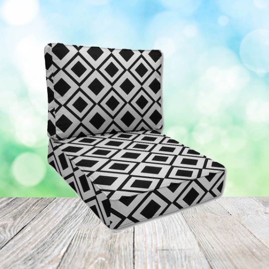 Sunbrella Savvy Onyx Patio Chair Replacement Cushions