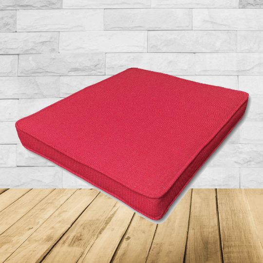 Canvas Logo Red Sunbrella Fabric Patio Dining Chair Seat Cushion