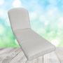 Sunbrella Cassava White Chaise Lounge Replacement Cushion Rounded Back