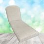 Sunbrella Escher Alabaster Chaise Lounge Replacement Cushion Rounded Back