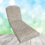 Sunbrella Escher Greige Chaise Lounge Replacement Cushion Rounded Back