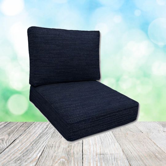 Sunbrella Charmer Indigo Patio Chair Replacement Cushions