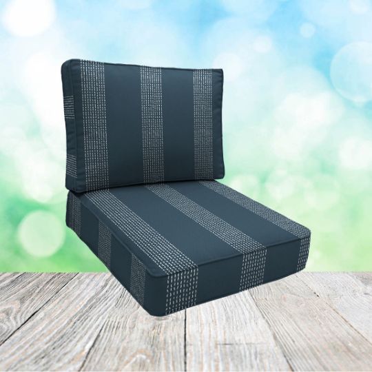 Sunbrella Caper Slate Patio Chair Replacement Cushions