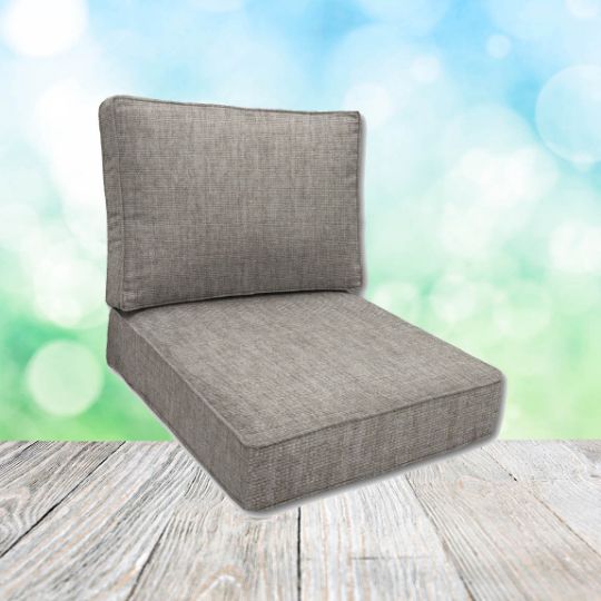 Sunbrella Crush Ash Patio Chair Replacement Cushions