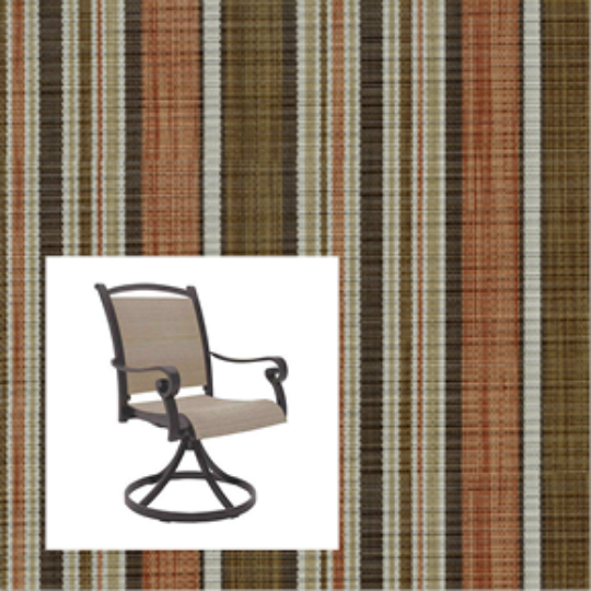 Dakota Stripe Clay two piece patio chair slings