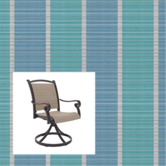 Fiji Stripe Aqua two piece patio chair slings