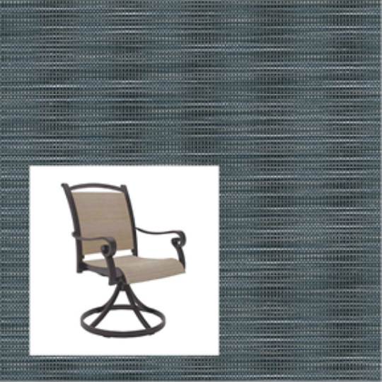 Madras Tweed Blueprint two piece patio chair slings