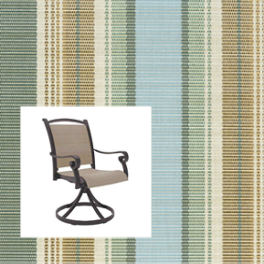 Raleigh Stripe Willow two piece patio chair slings