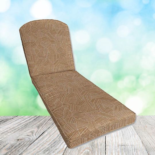 Sunbrella Leaf Structure Copper Chaise Lounge Replacement Cushion Rounded Back