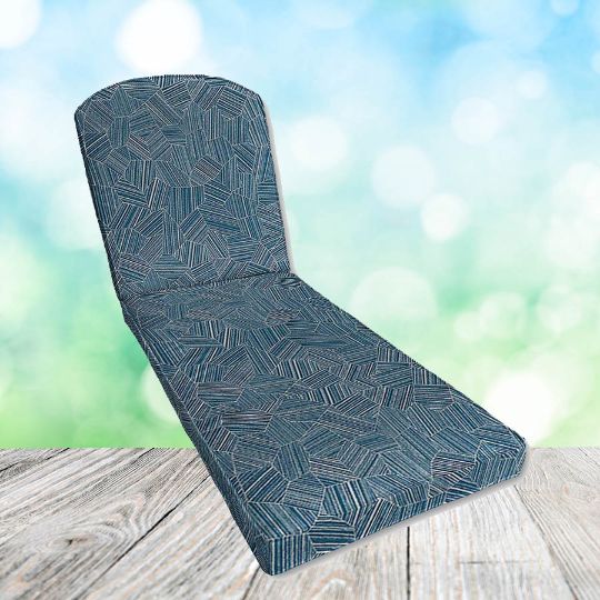 Sunbrella Leaf Structure Lagoon Chaise Lounge Replacement Cushion Rounded Back