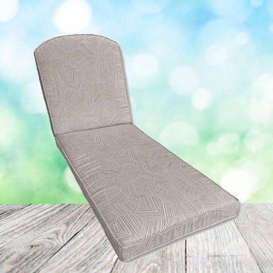 Sunbrella Leaf Structure Sand Chaise Lounge Replacement Cushion Rounded Back