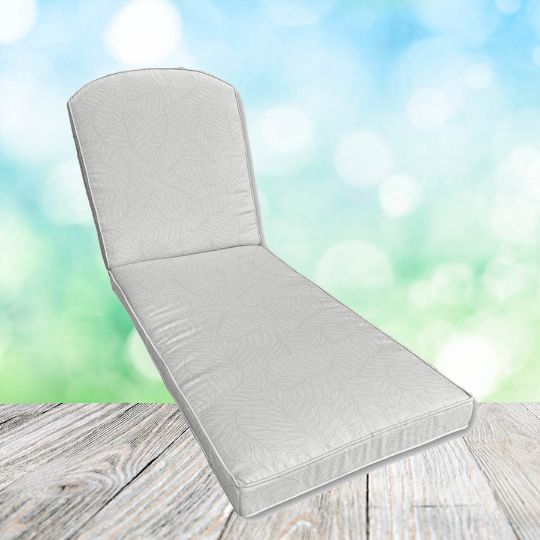 Sunbrella Lively Sage Chaise Lounge Replacement Cushion Rounded Back