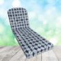 Sunbrella Midori Indigo Chaise Lounge Replacement Cushion Rounded Back