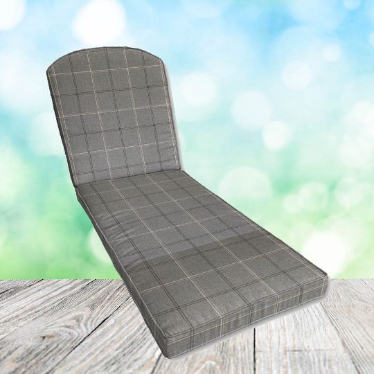 Sunbrella Paradigm Stone Chaise Lounge Replacement Cushion Rounded Back