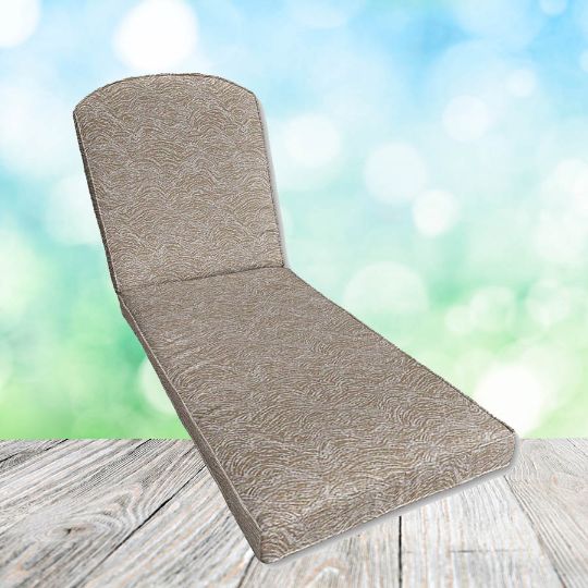 Sunbrella Undercurrent Sand Chaise Lounge Replacement Cushion Rounded Back