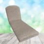 Sunbrella Undercurrent Sand Chaise Lounge Replacement Cushion Rounded Back