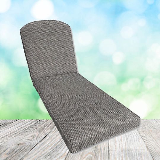 Sunbrella Bliss Smoke Chaise Lounge Replacement Cushion Rounded Back