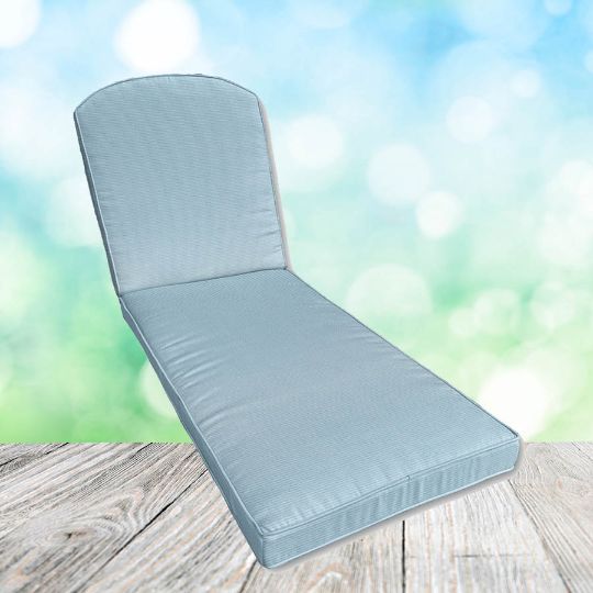 Sunbrella Canvas Air Blue Chaise Lounge Replacement Cushion Rounded Back 