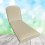 Sunbrella Canvas Antique Beige Chaise Lounge Replacement Cushion Rounded Back 