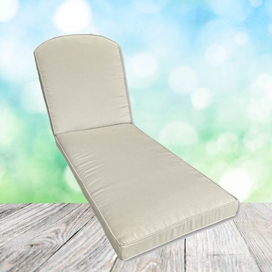 Sunbrella Canvas Birds Eye Chaise Lounge Replacement Cushion Rounded Back 