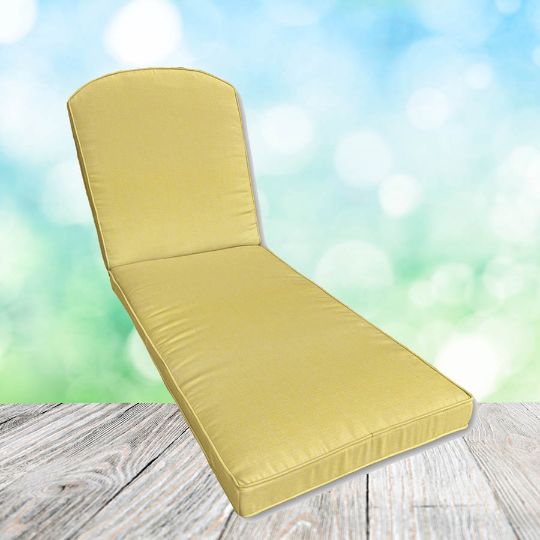 Sunbrella Canvas Buttercup Chaise Lounge Replacement Cushion Rounded Back 