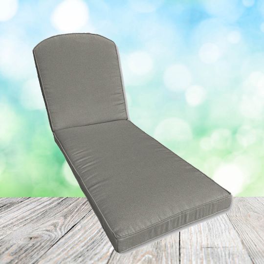 Sunbrella Canvas Charcoal Chaise Lounge Replacement Cushion Rounded Back 