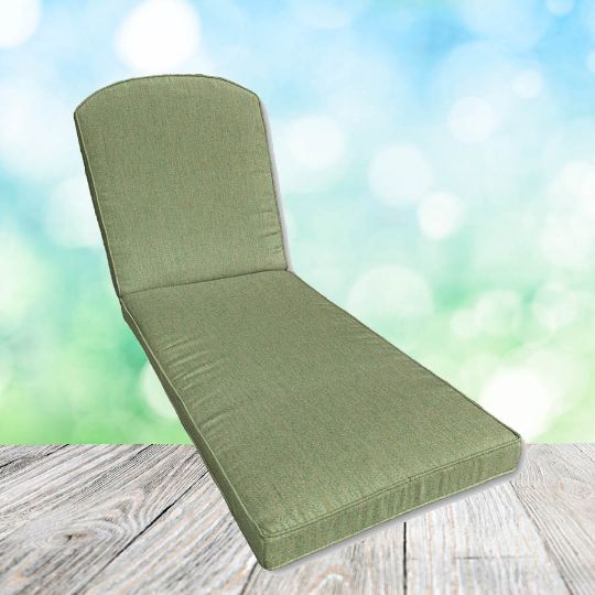 Sunbrella Canvas Fern Chaise Lounge Replacement Cushion Rounded Back 