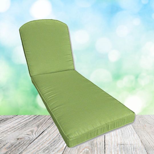 Sunbrella Canvas Gingko Chaise Lounge Replacement Cushion Rounded Back 