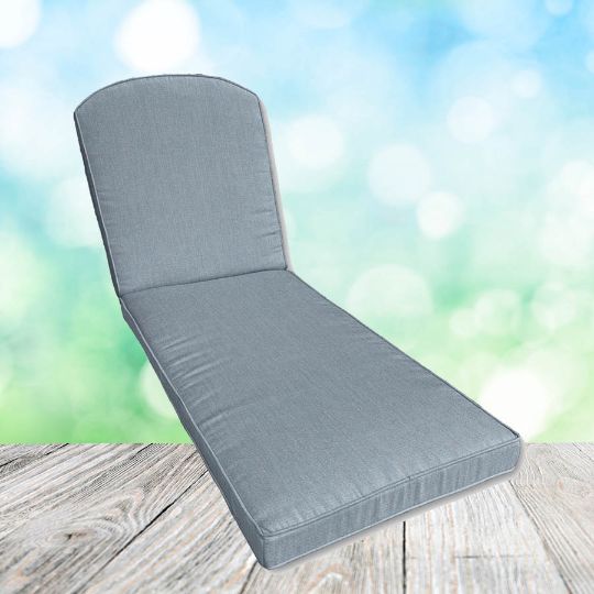 Sunbrella Canvas Haze Chaise Lounge Replacement Cushion Rounded Back 