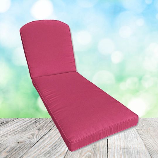 Sunbrella Canvas Hot Pink Chaise Lounge Replacement Cushion Rounded Back 