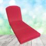 Sunbrella Canvas Logo Red Chaise Lounge Replacement Cushion Rounded Back 