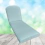 Sunbrella Canvas Mineral Blue Chaise Lounge Replacement Cushion Rounded Back 