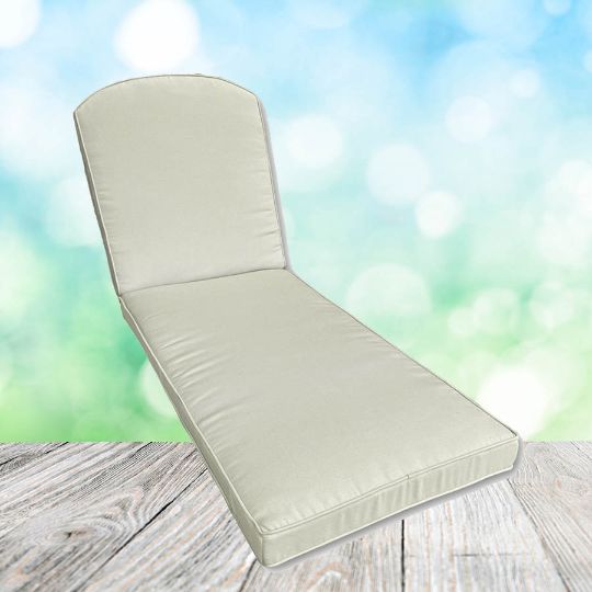 Sunbrella Canvas Natural Chaise Lounge Replacement Cushion Rounded Back 