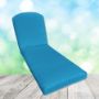 Sunbrella Canvas Pacific Blue Chaise Lounge Replacement Cushion Rounded Back 