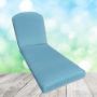 Sunbrella Canvas Sky Blue Chaise Lounge Replacement Cushion Rounded Back 