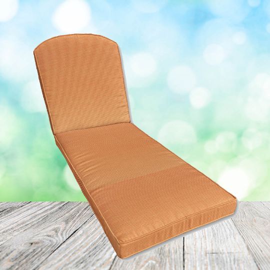 Sunbrella Canvas Tangerine Chaise Lounge Replacement Cushion Rounded Back 