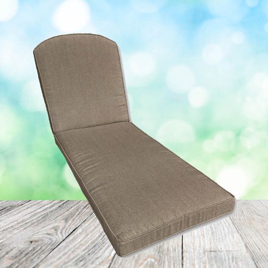 Sunbrella Canvas Taupe Chaise Lounge Replacement Cushion Rounded Back 