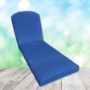 Sunbrella Canvas True Blue Chaise Lounge Replacement Cushion Rounded Back 