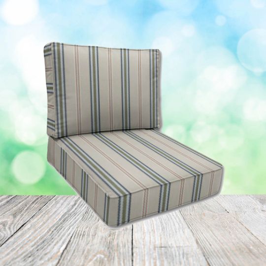 Cascadia Outdoor Cushions make custom outdoor patio furniture cushions for any style of patio furniture in Sunbrella Outdoor Fabrics