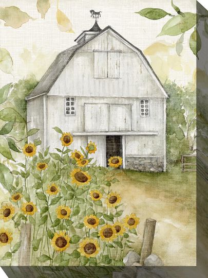 Sunny Day Farm - 30" x 40" Outdoor Canvas Wall Art | Weatherproof & UV-Resistant