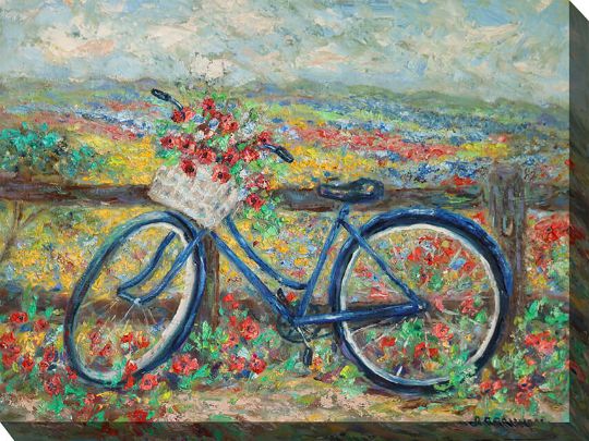 Country Bike   - 40" x 30" Outdoor Canvas Wall Art | Weatherproof & UV-Resistant