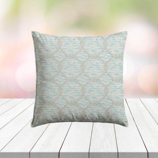 Custom Outdoor Pillows in Outdura Cape Cod Lagoon | Fade-Resistant & Weatherproof