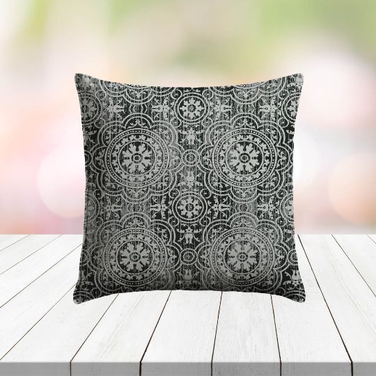 Custom Outdoor Pillows in Outdura Constantine Coal | Fade-Resistant & Weatherproof