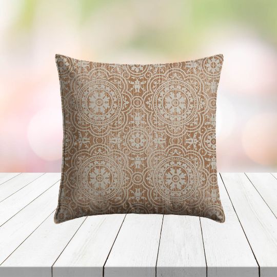 Custom Outdoor Pillows in Outdura Constantine Ochre | Fade-Resistant & Weatherproof