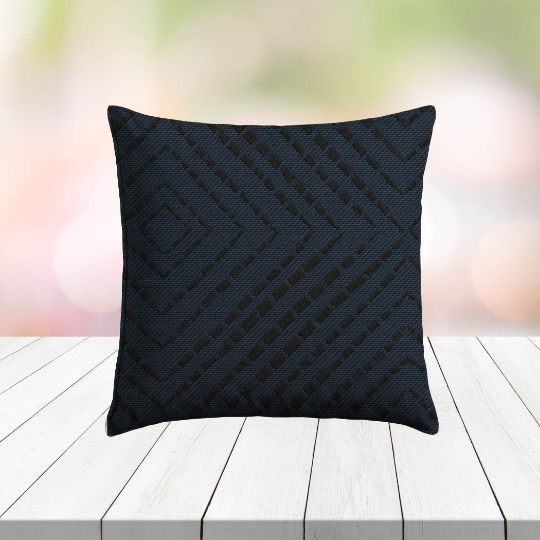 Custom Outdoor Pillows in Outdura Domino Ink | Fade-Resistant & Weatherproof