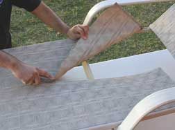 How to install new replacement slings on a chaise lounge made by Cascadia Outdoor Cushions