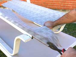 How to install new replacement slings on a chaise lounge made by Cascadia Outdoor Cushions